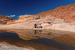 By a pothole, playing with reflections